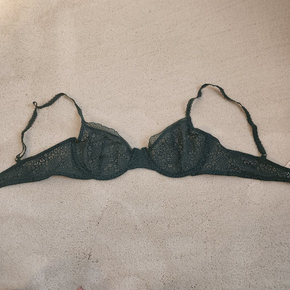 NWOT J Crew Allover Lace Balconette Bra In Academic Green, 34C, Style #K1570 - Picture 3 of 7